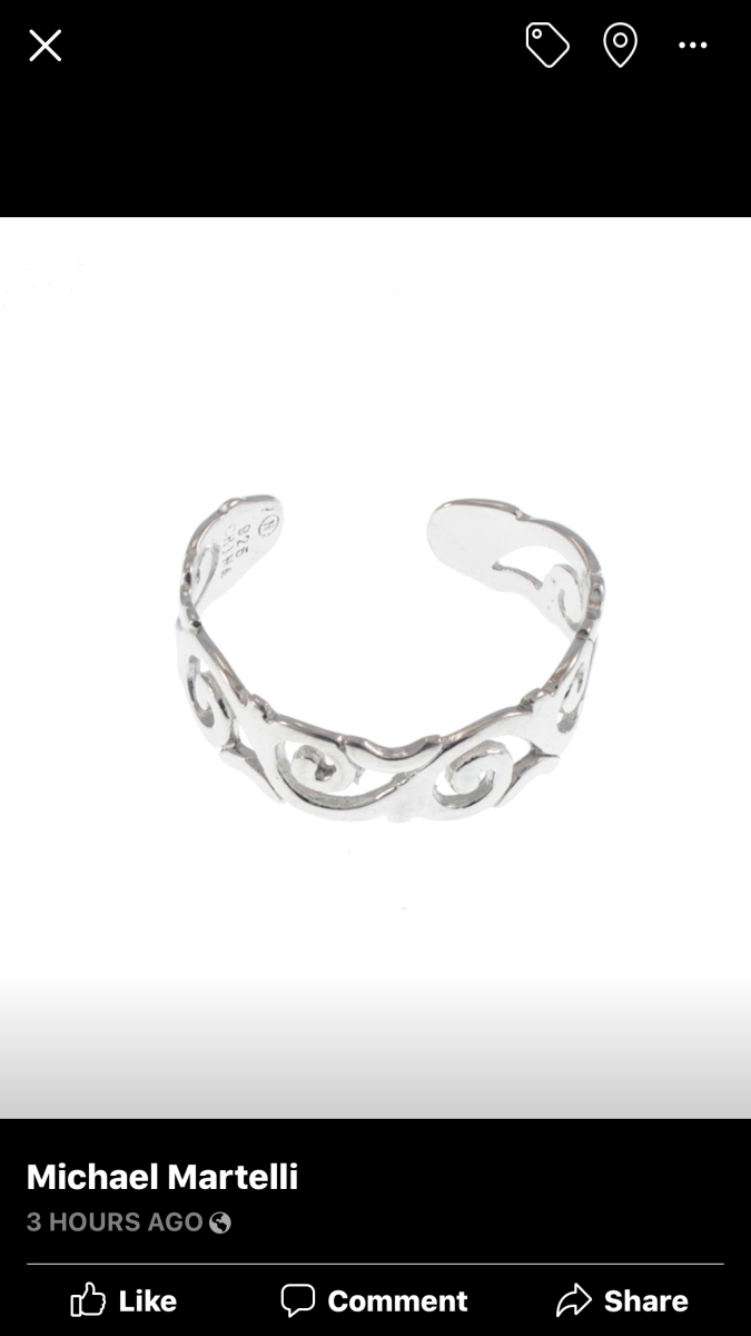E5363 Jewelry Sterling Silver 999 Waves Toe Ring