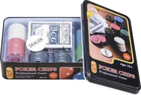 Casino Poker Chips & Cards Set - 80 Piece