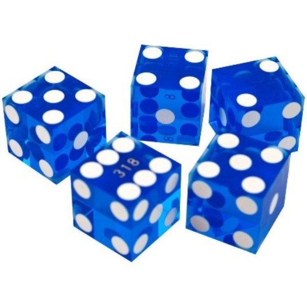 MAGM-35745963 19 mm Casino Blue Dice with Razor Edges