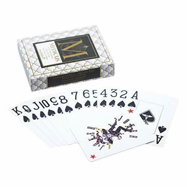 MEDWHT Casino Grade Playing Cards with Poker Germ  protective Microban Protected