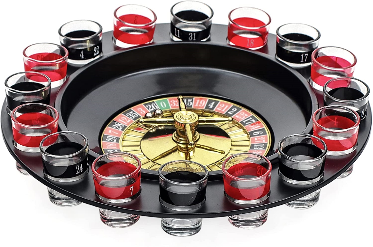 Casino Roulette Pong 16-Cups Drinking Board Game