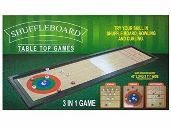WAR 4360-OS190 Desktop & Travel 3-in-1 Shuffleboard Table Top Board Game