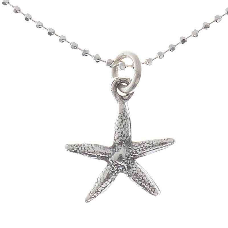 P120aklstar 10 in. Jewelry Ankle Bracelet Sterling Silver Starfish Charm with Ball Anklet