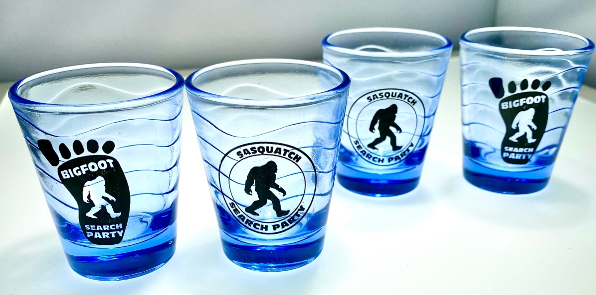 Picture of Germ Free Games SF-SHOT1 BigFoot Shot Glasses Set with Heavy Base&#44; Clear & Blue - Pack of 4