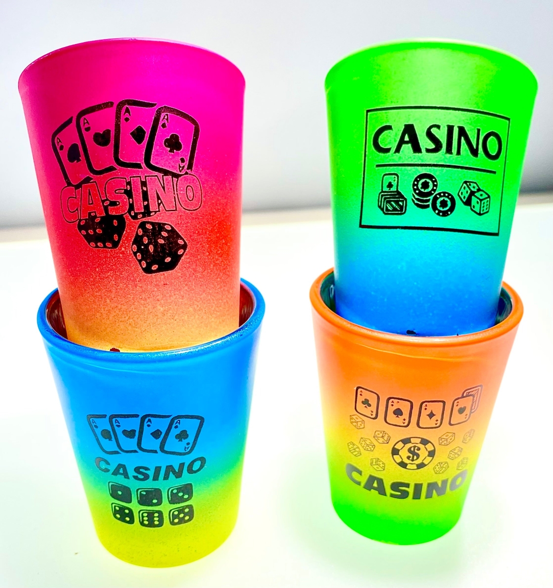 Picture of Germ Free Games SF-SHOT9 Casino Shot Glasses Set with Heavy Base, Clear - Pack of 4