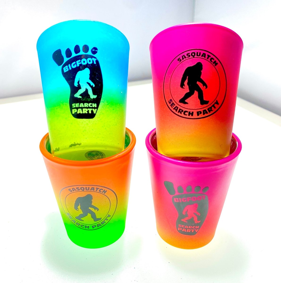 Picture of Germ Free Games SF-SHOT10 BigFoot Shot Glasses Set with Heavy Base, Clear - Pack of 4