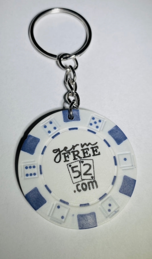 CHIP313-3476 Key Chain Casino Chip Las Vegas style White