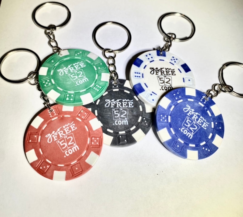 Chips3474 Key Chain Casino Chip Las Vegas style 5 Colors