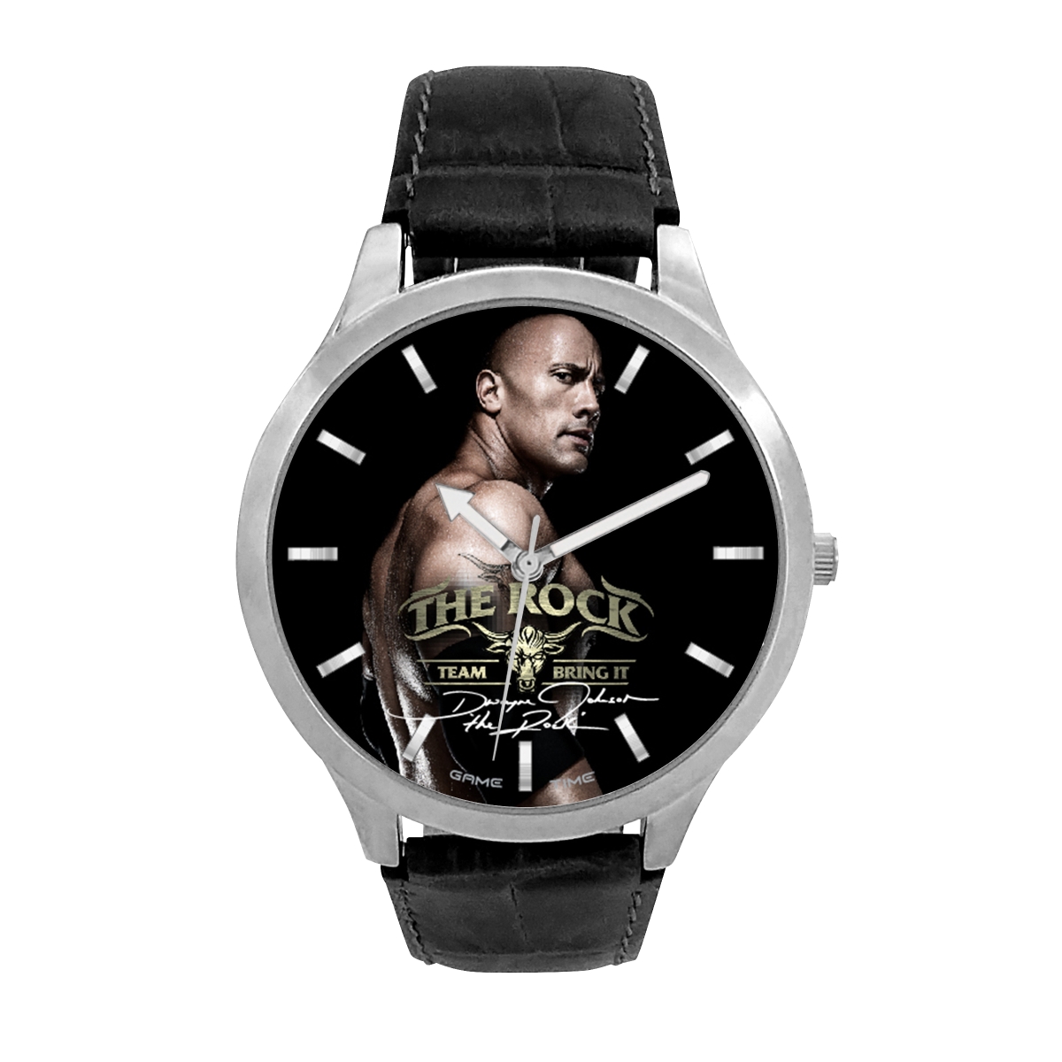 Picture of Gametime WWE-PIK-ROC3 The Rock Pioneer Black Series Watch for Unisex