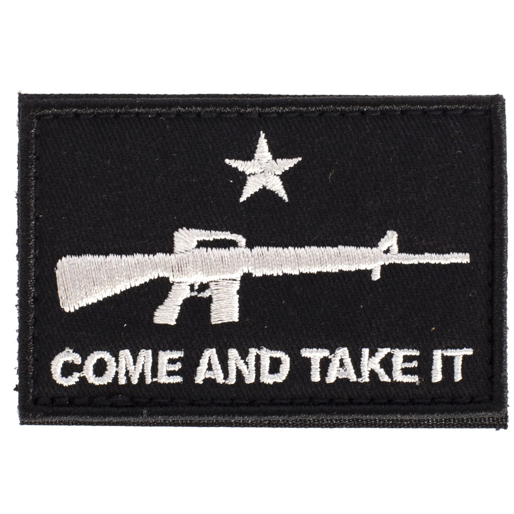 SMESMEFLGCATAR cloth hook and eye Flag Patches - Come & Take It - AR - Black