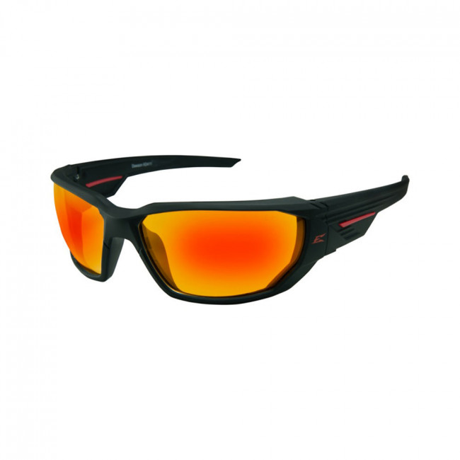 Dawson, Safety Glasses, Anti-Scratch, Red Mirror Lens, Black Frame, Full-Frame