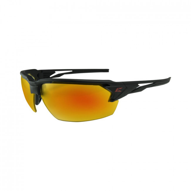 Pumori, Safety Glasses, Uncoated, Red Mirror Lens, Black Frame, Half-Frame