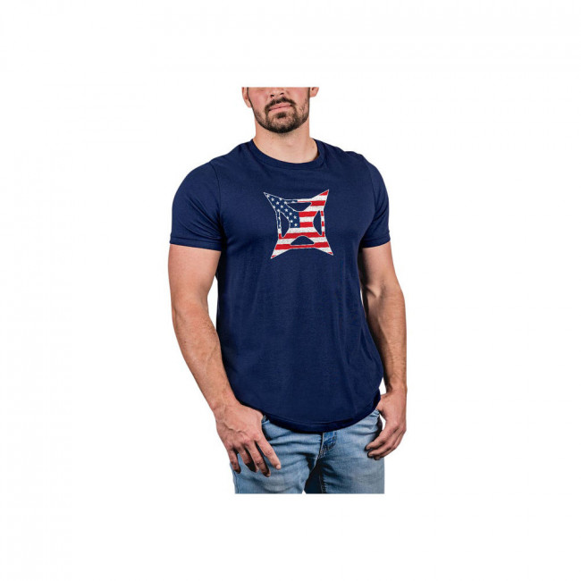VTXF1VTX9040NAXLARGE Mens Patriot Logo T-Shirt, Blue - Extra Large
