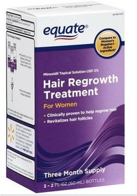 Picture of Equate 214586 Womens Hair Regrowth Topical Solution 2 Percent Minoxidil 3 Months Supply