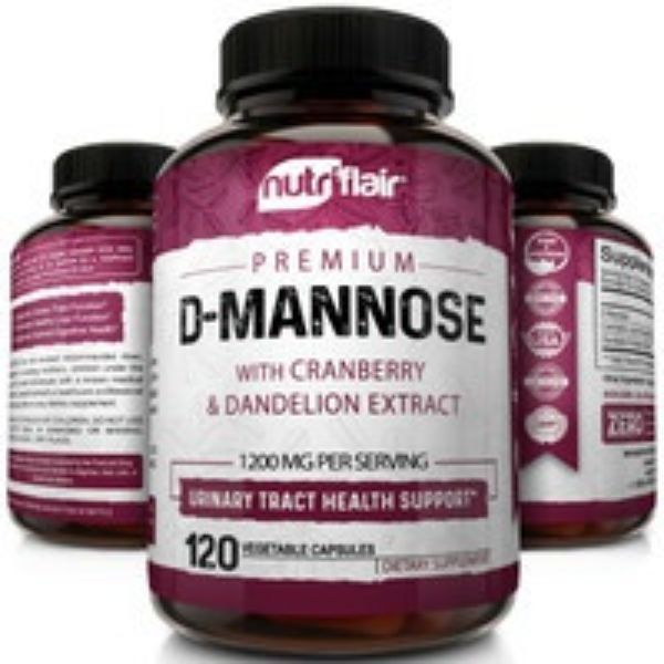 Picture of NutriFlair kett8629 1200 mg D-Mannose 120 Capsules with Cranberry & Dandelion Extract - UTI Support