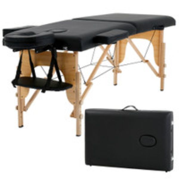 Picture of BestMassage MT1 73 in. Portable 2 Folding New Massage Table Spa Bed with Carry Case&#44; Black