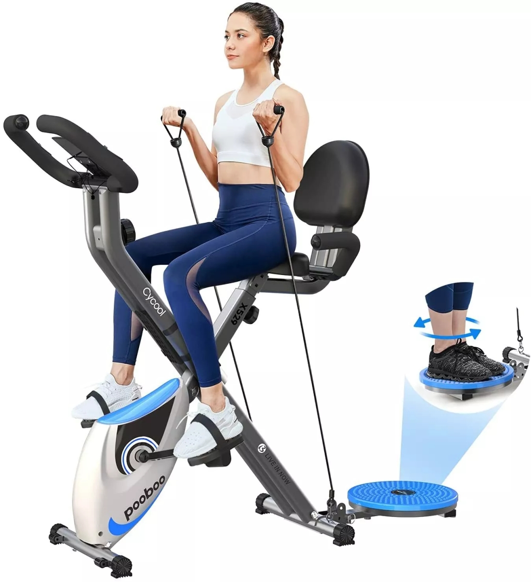 Picture of Bik 00990099 Indoor Folding Exercise Bike Stationary Cycling Bicycle Fitness Workout Bike