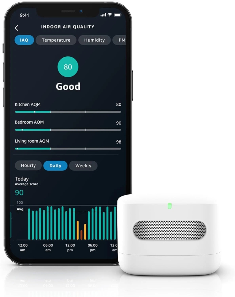 Picture of Pure Helthi Smart Air Quality Monitor  Know Your Air&#44; Works with Alexa