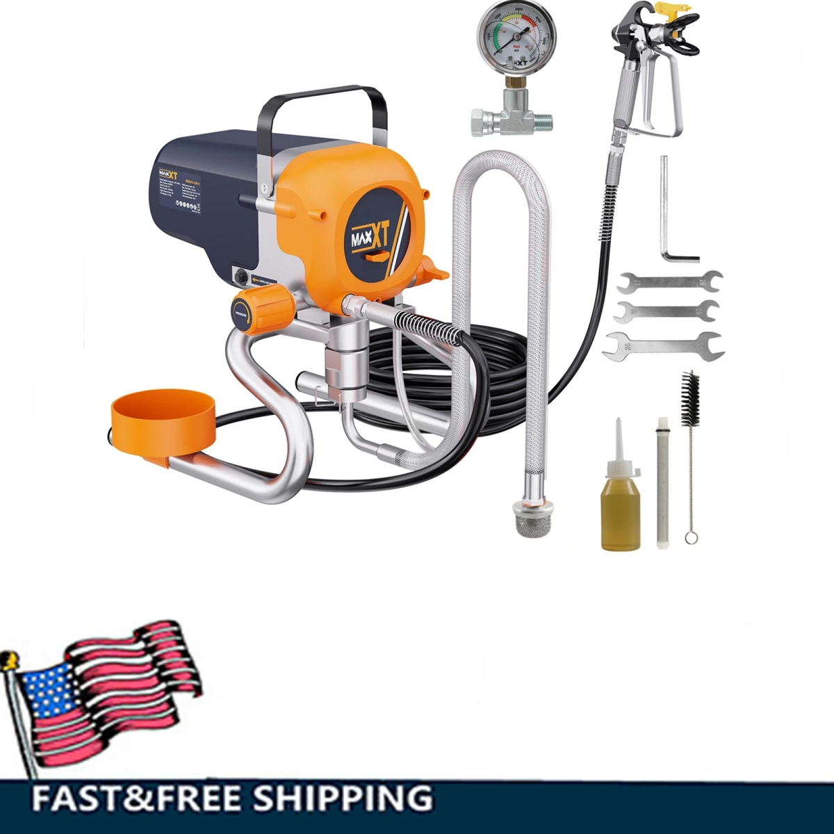 Picture of ETSG Homei Airless Paint Sprayer 1300W 3300PSI Electric Spray Paint Machine with Stand