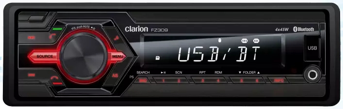 Picture of CLARION FZ-309 AUTHENTIC CLARION FZ-309 Car Stereo (NO CD) Bluetooth&#44; USB&#44; AUX SINGLE Din AM-FM