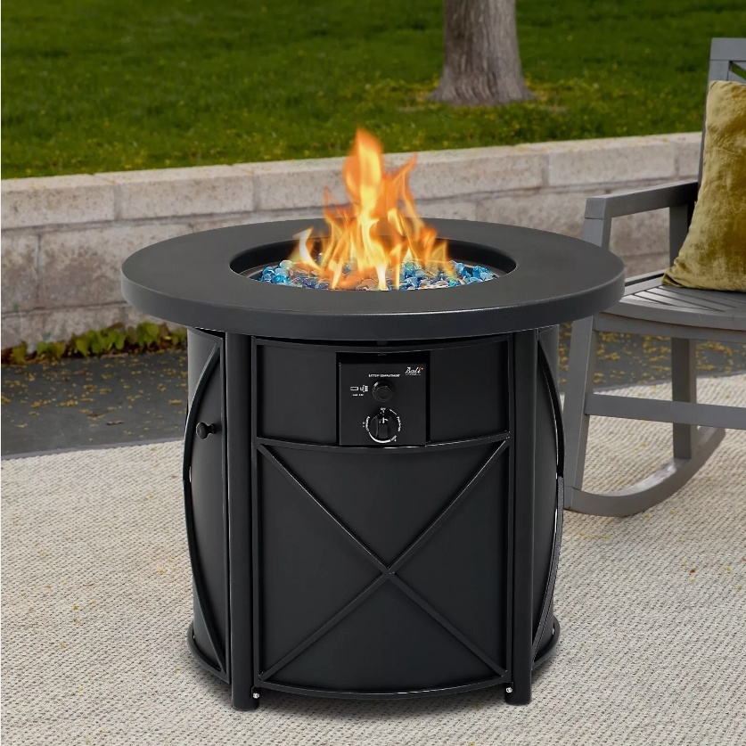 14 BALI OUTDOORS 30' Round Gas Fire Pit Table Propane 50,000 BTU for Outdoor Garden -  GI, GI14