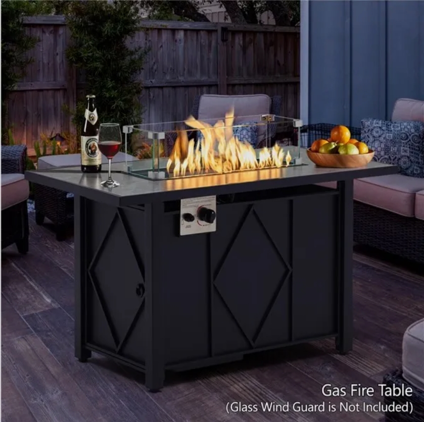 13 43 in Propane Fire Pit Table 50,000 BTU Firepit Table w/ Ceramic Tabletop Patio -  Gi, GI13