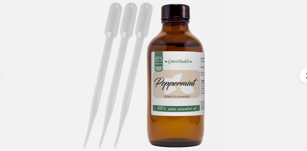 Picture of Greenhealth pp379 Peppermint Essential Oil 4 oz Pure Natural with 3 Free Droppers -Peppermint