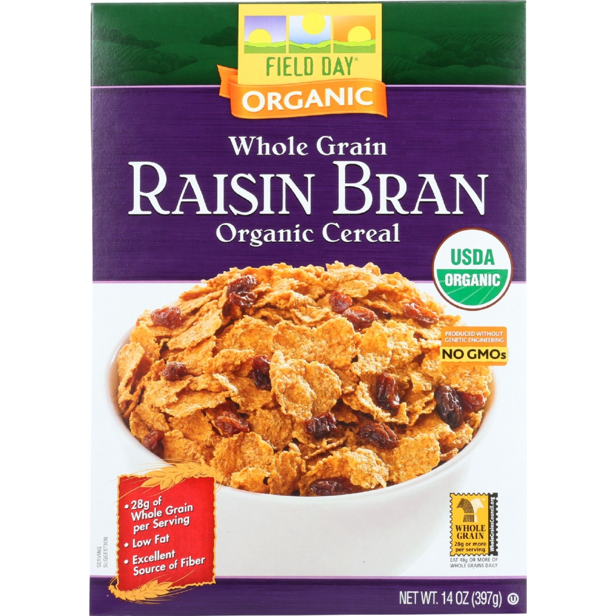 Picture of Field Day 1630151 14 oz Cereal Organic Whole Grain - Raisin Bran