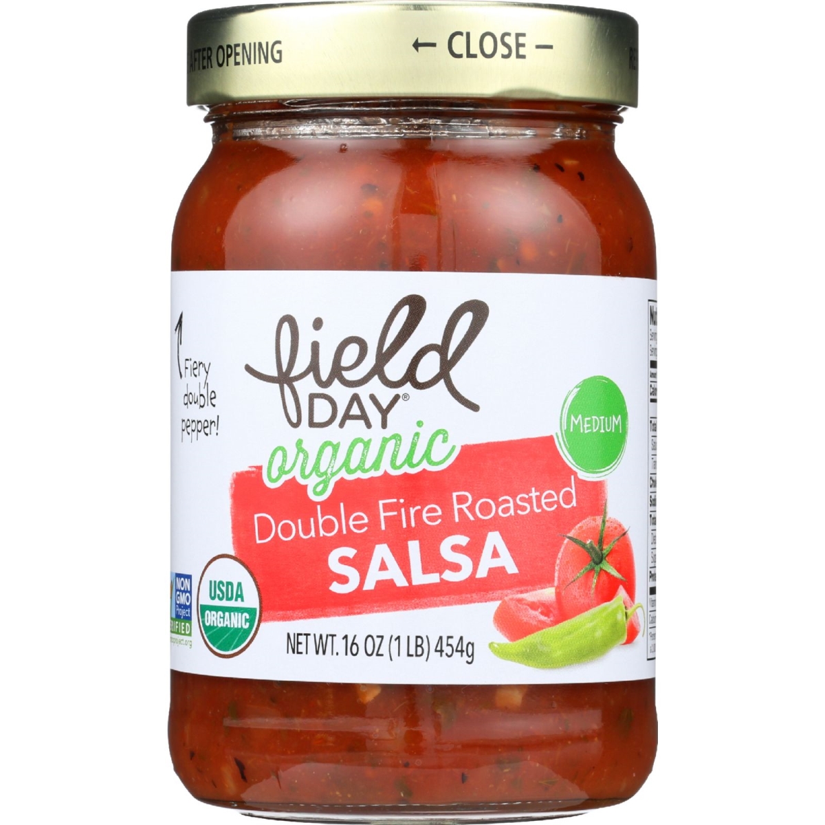 Picture of Field Day 1708916 16 oz Organic Double Fire Roasted Salsa - Medium