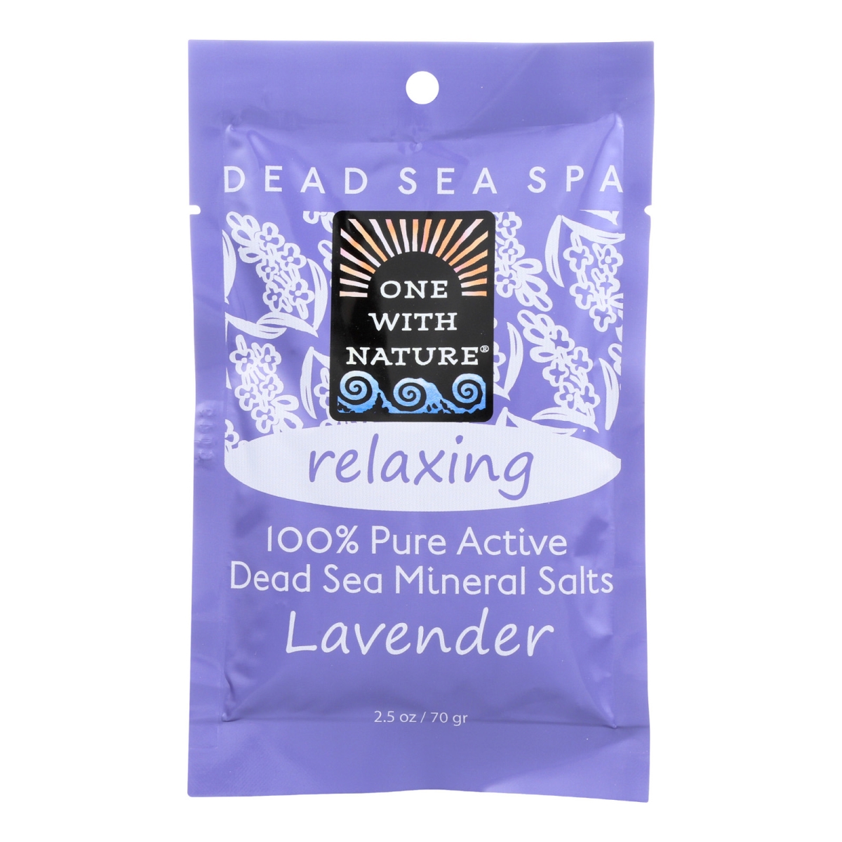 Picture of One With Nature 1841709 2.5 oz Relaxing Lavender Dead Sea Mineral Salt Bath
