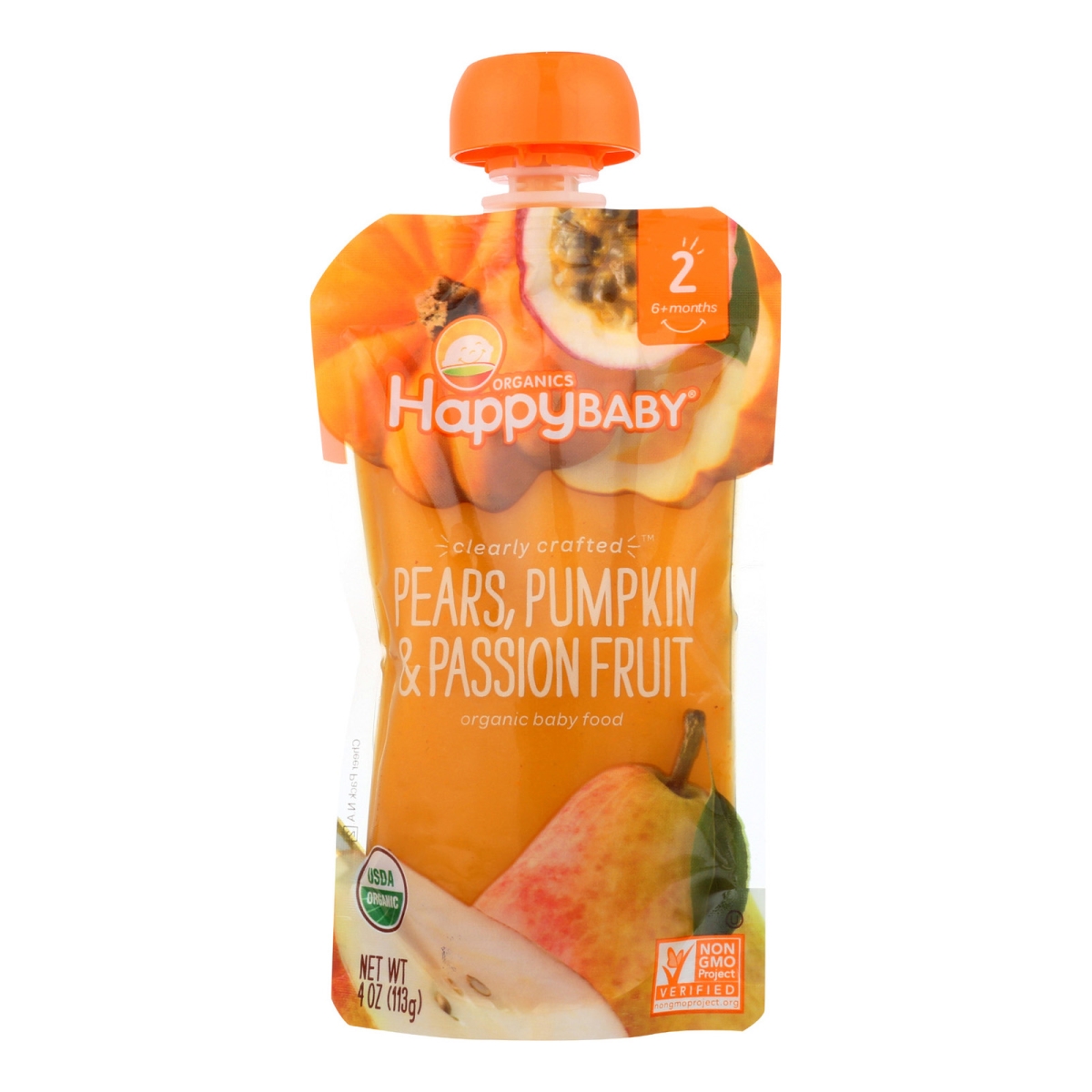 Picture of Happy Baby 1797117 4 oz Clearly Crafted Pears Baby Food - Pumpkin &amp; Passion Fruit