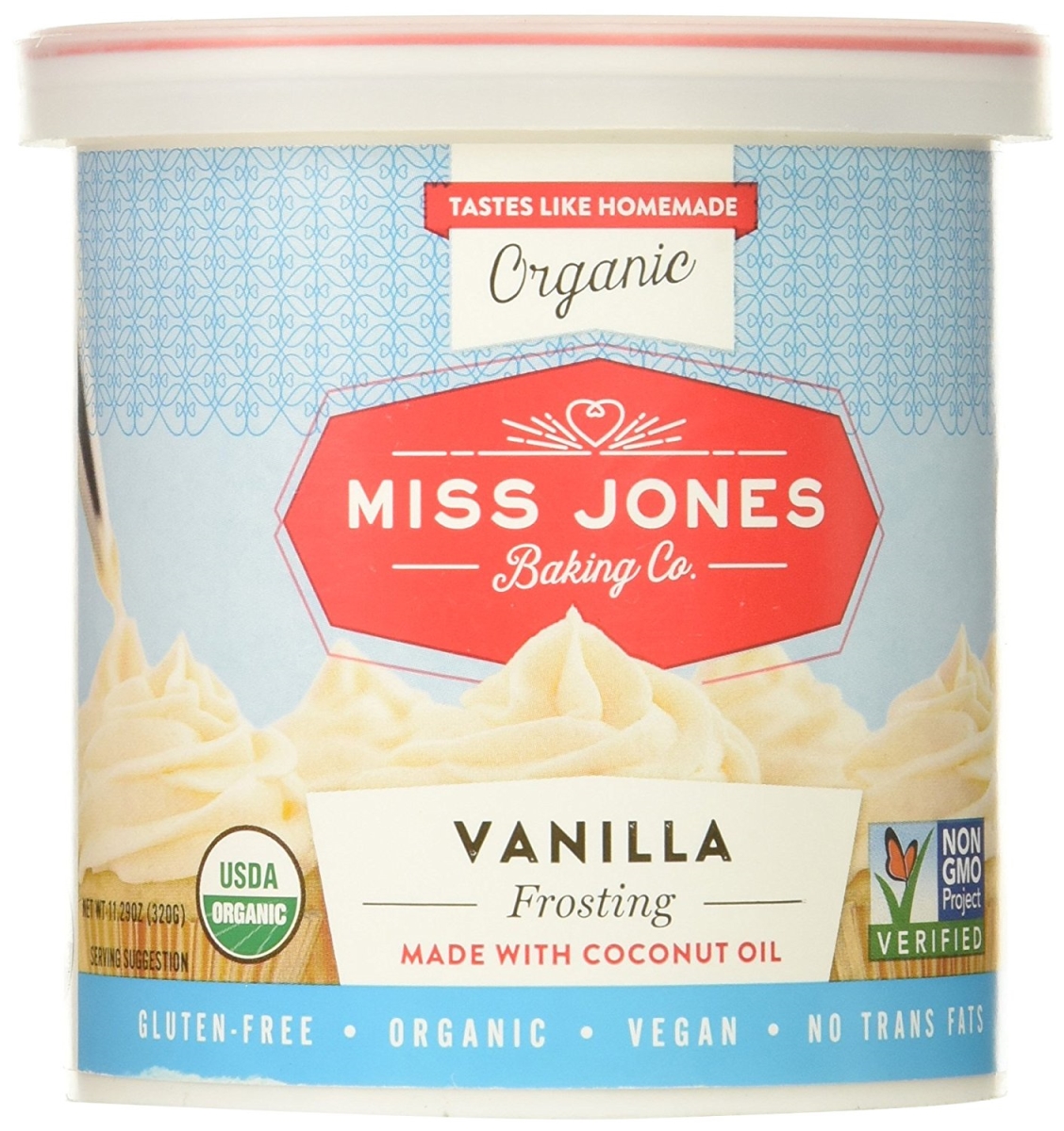 Picture of Miss Jones Baking 1725209 Vanilla Buttercream - Organic Frosting, 320 g 