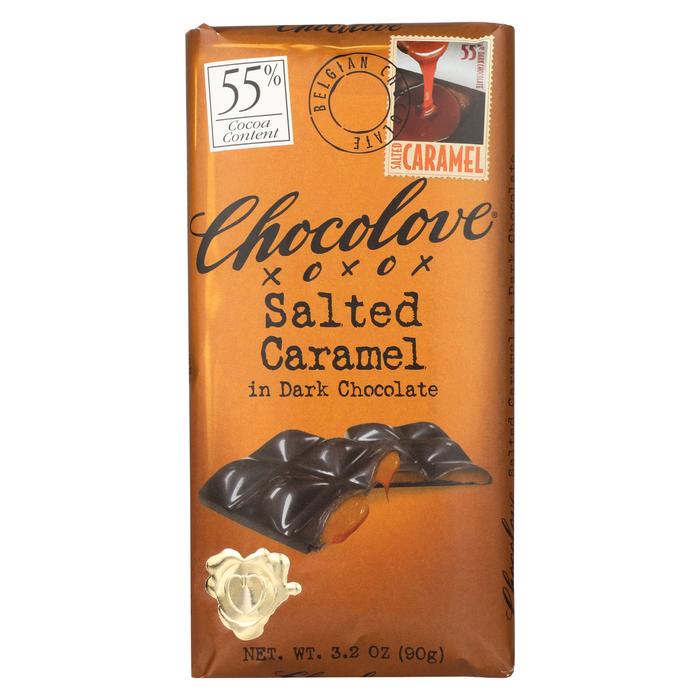 Picture of Chocolove Xoxox 1815422 3.2 oz Salted Caramel Dark Chocolate Bar 