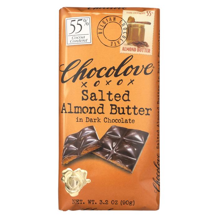 Picture of Chocolove Xoxox 1815448 3.2 oz Salted Almond Butter Dark Chocolate Bar 