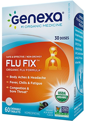 Picture of Genexa 1960947 Flu Fix Organic Flu Formula Acai Berry - 60 Chewable Tablets