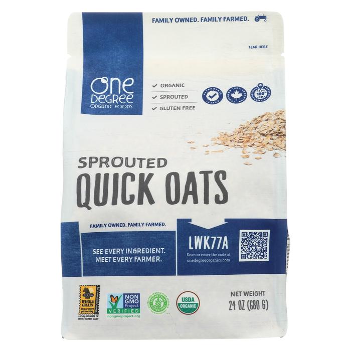 Picture of One Degree Organic Foods 2090843 24 oz Sprouted Organic Quick Oats 