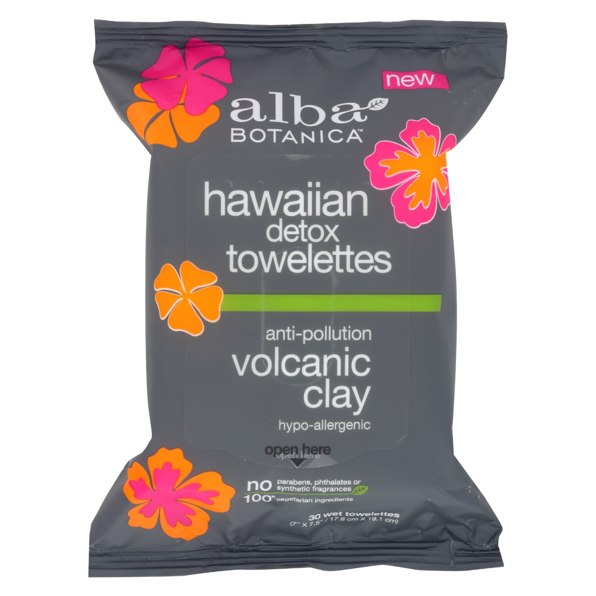 Picture of Alba Botanica 1909928 Detox Hawaiian Towelettes - Case of 3 & 30 Count