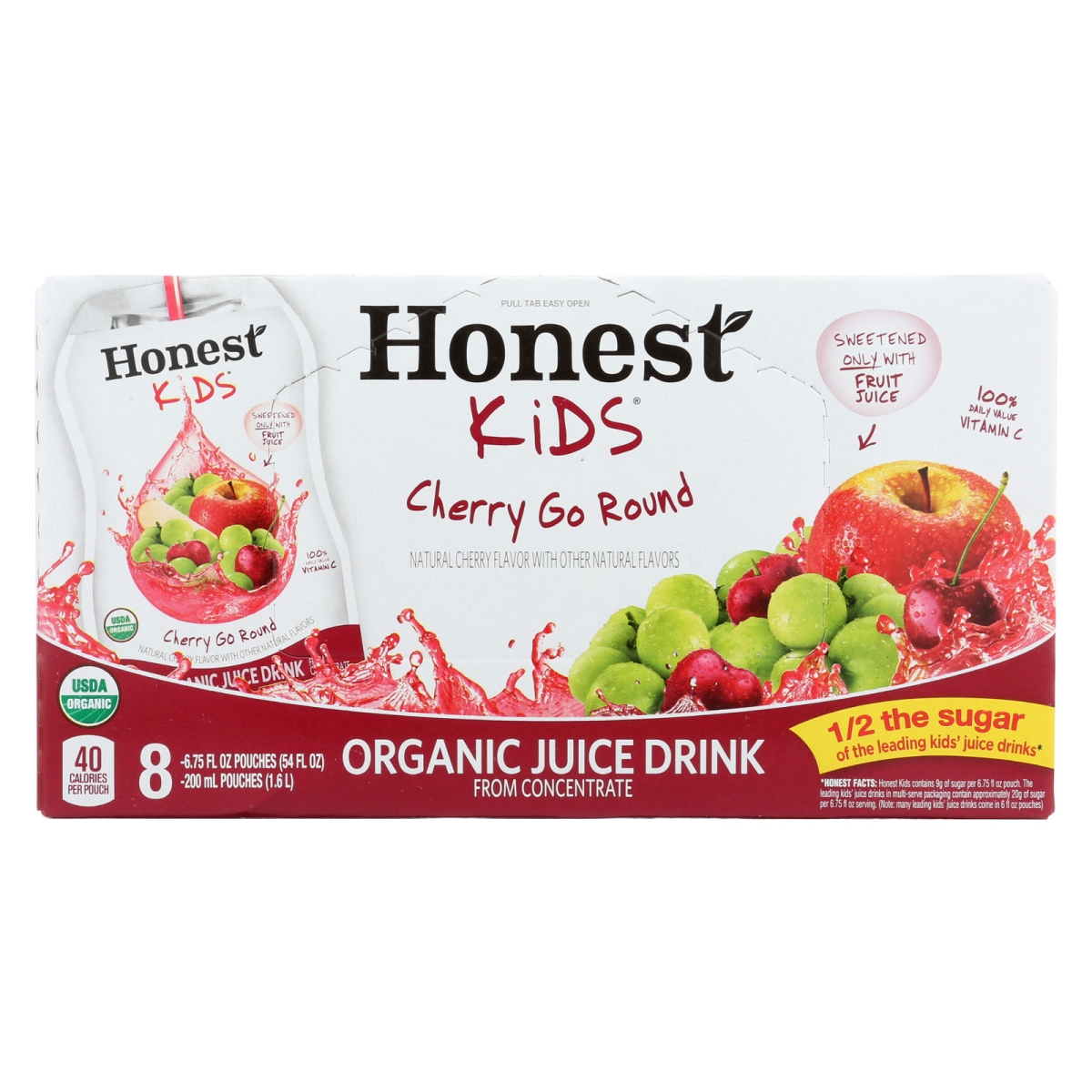 Picture of Honest Kids 1832690 8-6.75 fl oz Cherry Go Round Organic Kids Juice Drinks 