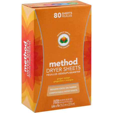 Picture of Method Products 1836071 Ginger Mango Dryer Sheets &amp; 80 Count