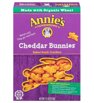 Picture of Annies Homegrown 2203800 11.25 oz Cheddar Organic Bunnies Crackers 