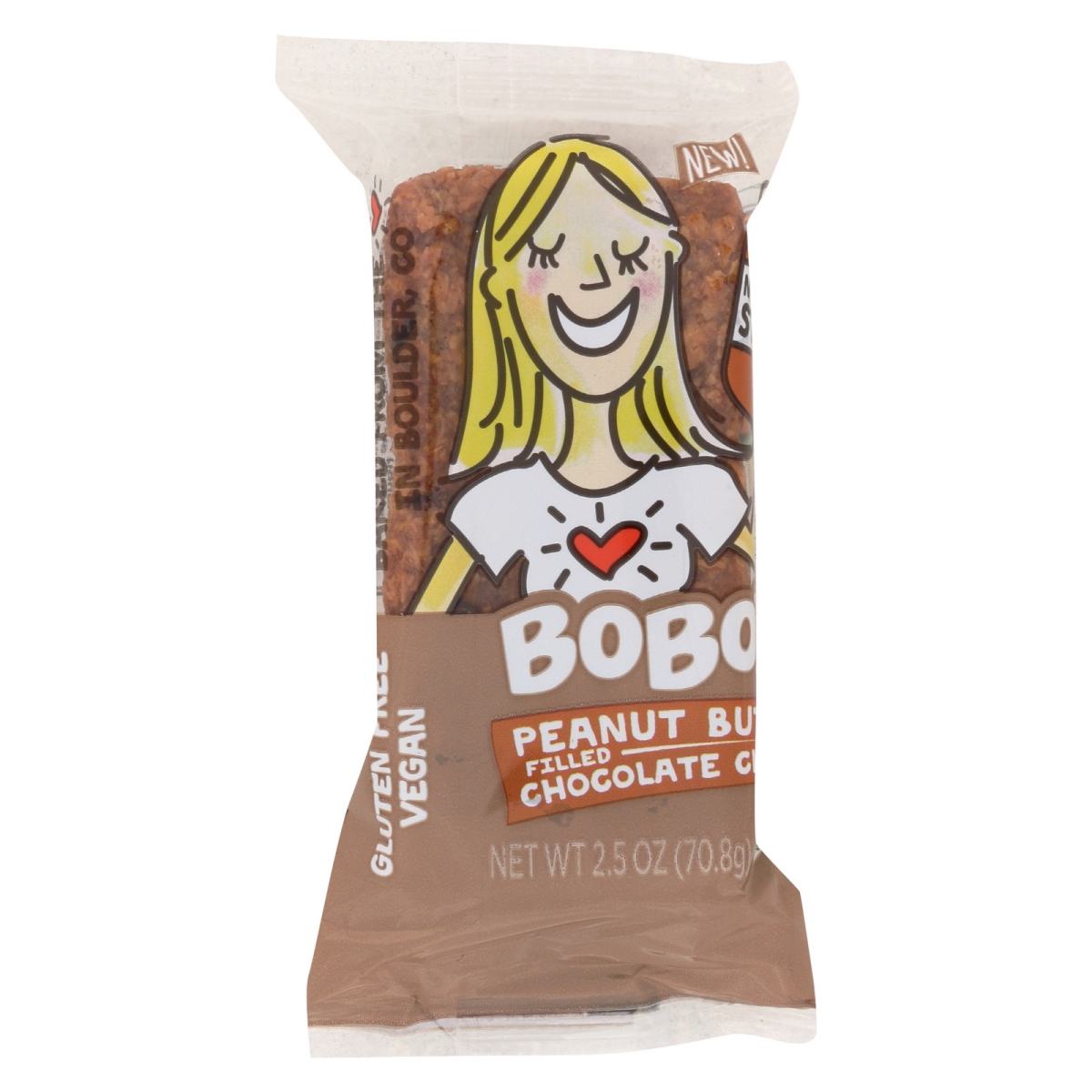 Picture of Bobos Oat Bars 2060408 2.5 oz Peanut Butter Filled Chocolate Chip Oat Bar 