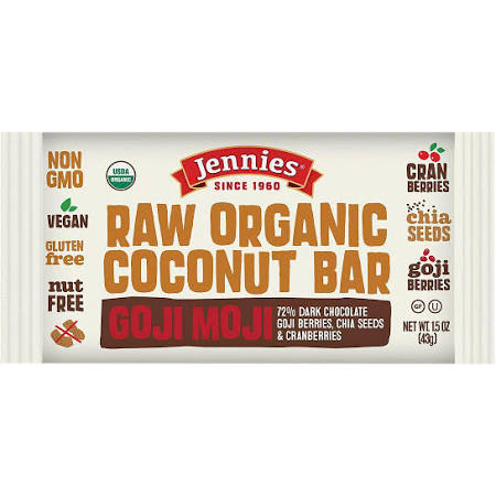 Picture of Jennies 1858091 1.5 oz Jennies Organic Goji Moji Raw Coconut Bar 