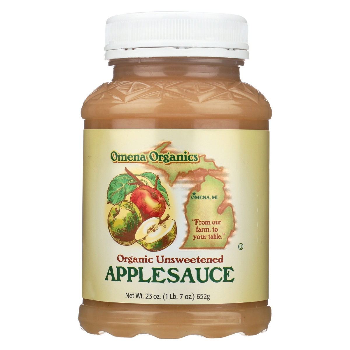 Picture of Omena Organics 1715770 23 oz Unsweetend Organic Apple Sauce 
