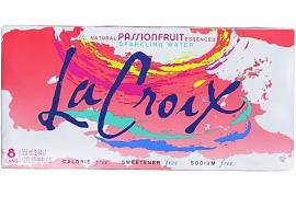 Picture of Lacroix 1734391 12 fl oz Essenced Natural Passionfruit Sparkling Water, Pack of 8