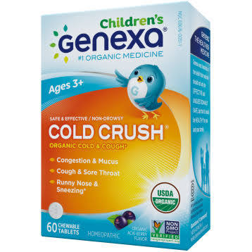 Picture of Genexa 1960608 Cold Crush for Children Organic Chewable Tablets&#44; 60 Tablets
