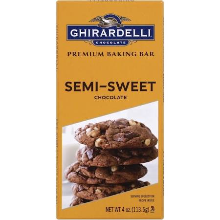 Picture of Ghirardelli 1957315 4 oz Premium Baking Bar Semi-Sweet Chocolate