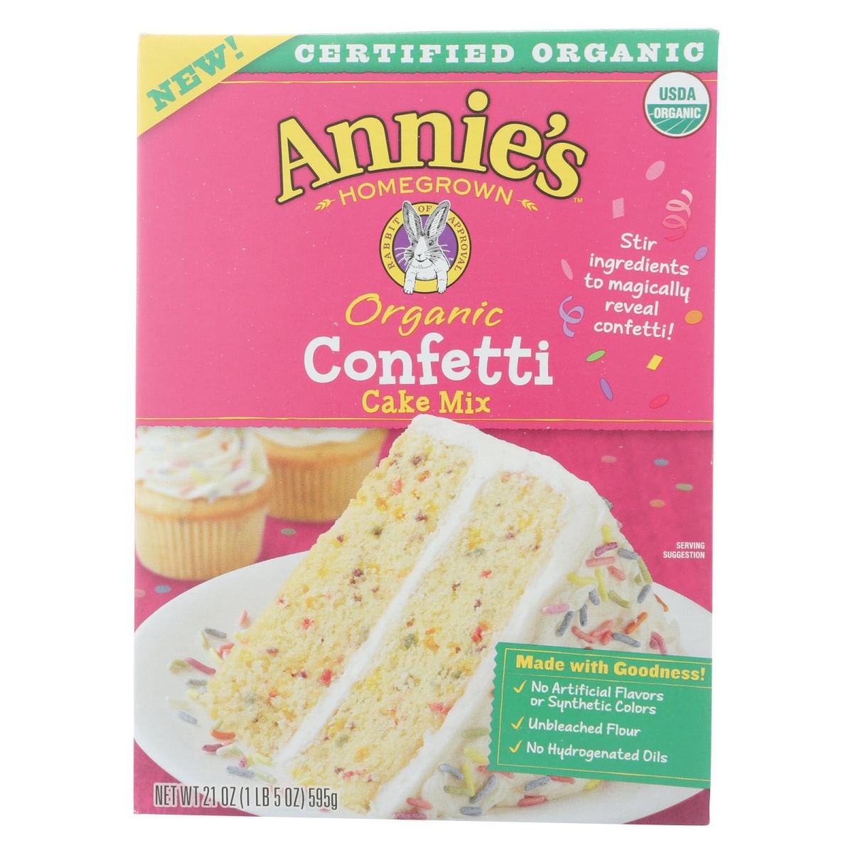 Picture of Annies Homegrown 2270866 21 oz Organic Cake Baking Mix&#44; Confetti 