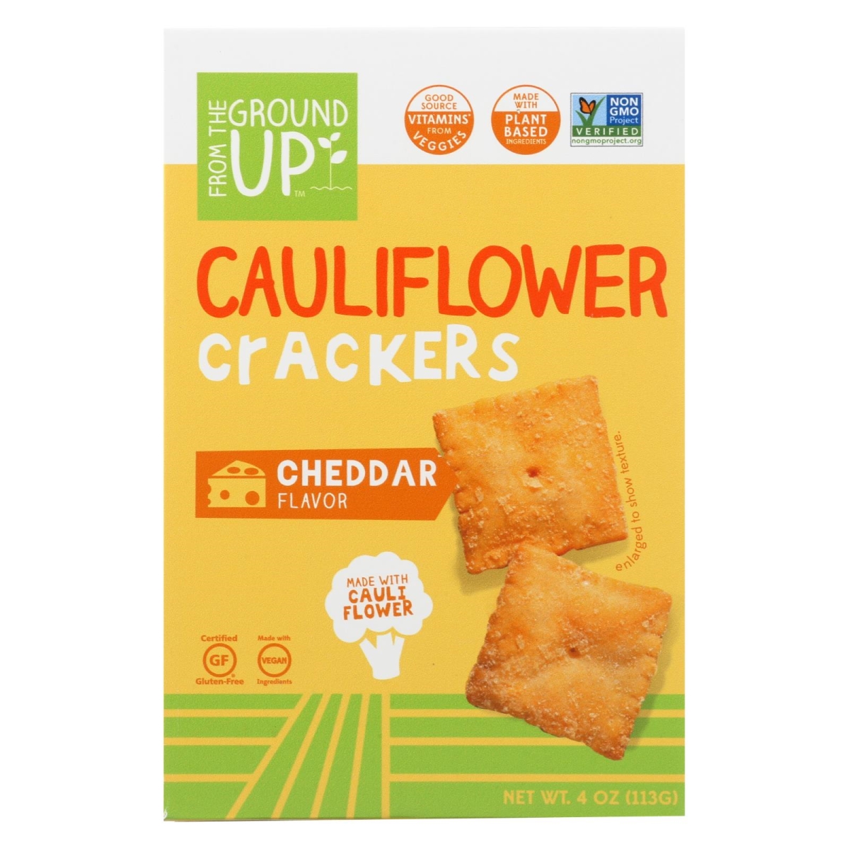 Picture of From The Ground Up 2278257 4 oz Cauliflower Cheddar Crackers 