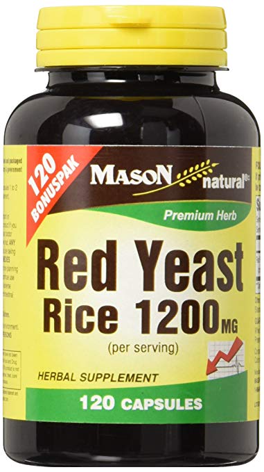 Picture of Mason Naturals 1844075 1200 mg Red Yeast Rice Vitamins - 120 Capsules