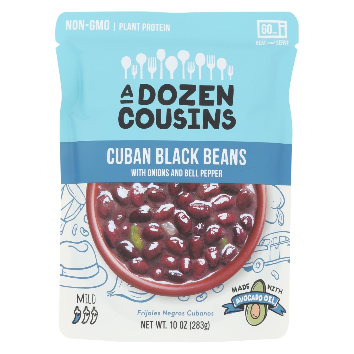 Picture of A Dozen Cousins 2370609 10 oz Cuban Black Ready to Eat Beans 